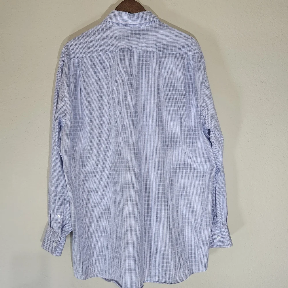 Tommy Hilfiger Dress Shirt Mens XL Pink Blue Regular‎ Fit Stretch Office Career